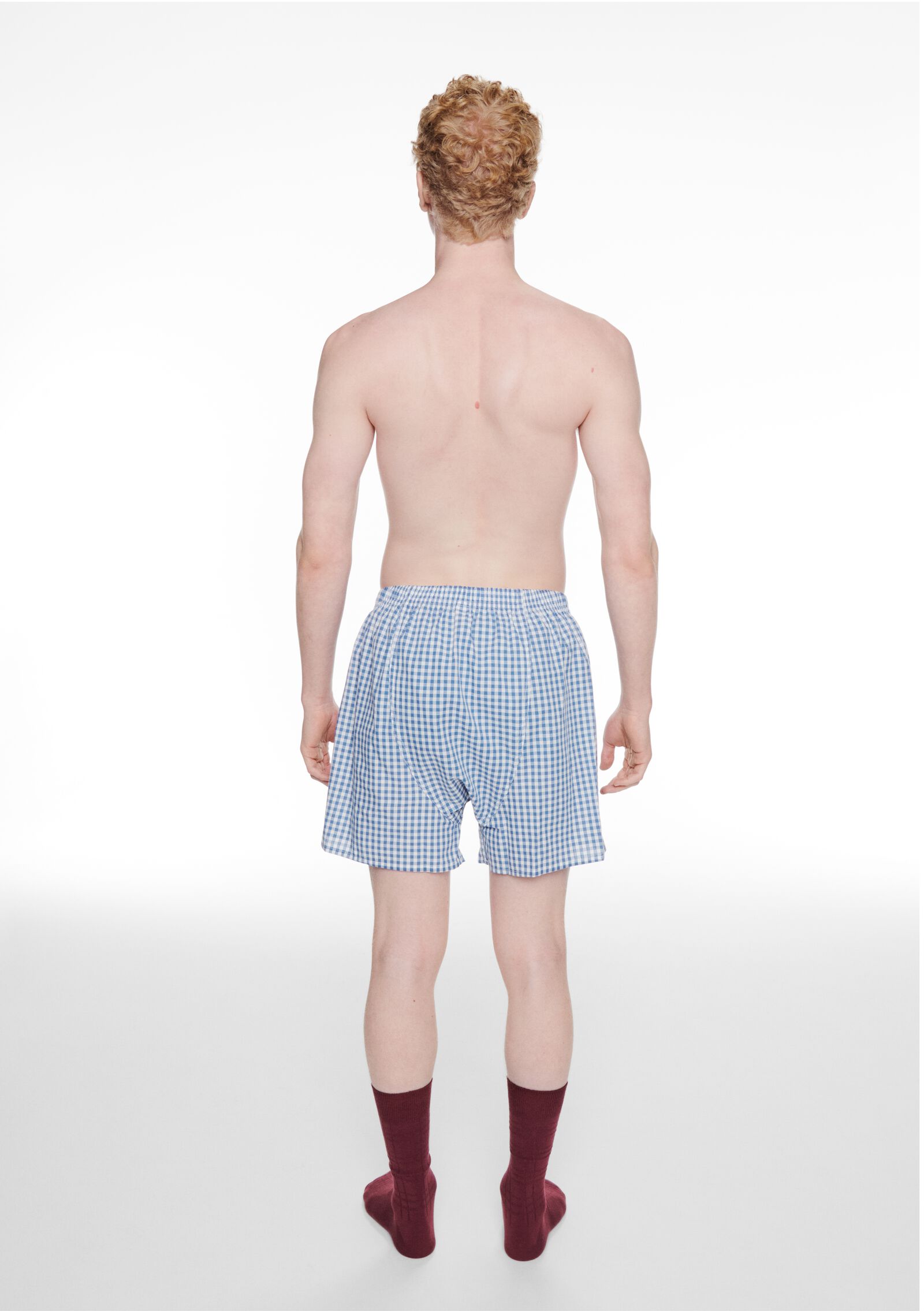 Herrensocken, kariert bordeauxrot bordeauxrot - 4150640BURGUNDYRED - HEMA